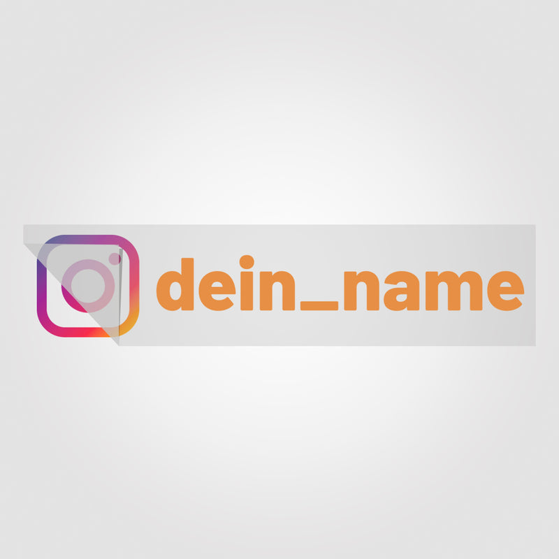 Gedruckter Social Media Transfer-Sticker – Buntes Logo mit Farbverlauf