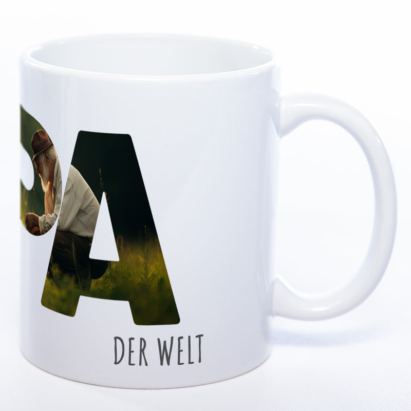 Tasse "Bester Opa der Welt" mit eigenen Fotos | Garantiert spülmaschinenfest