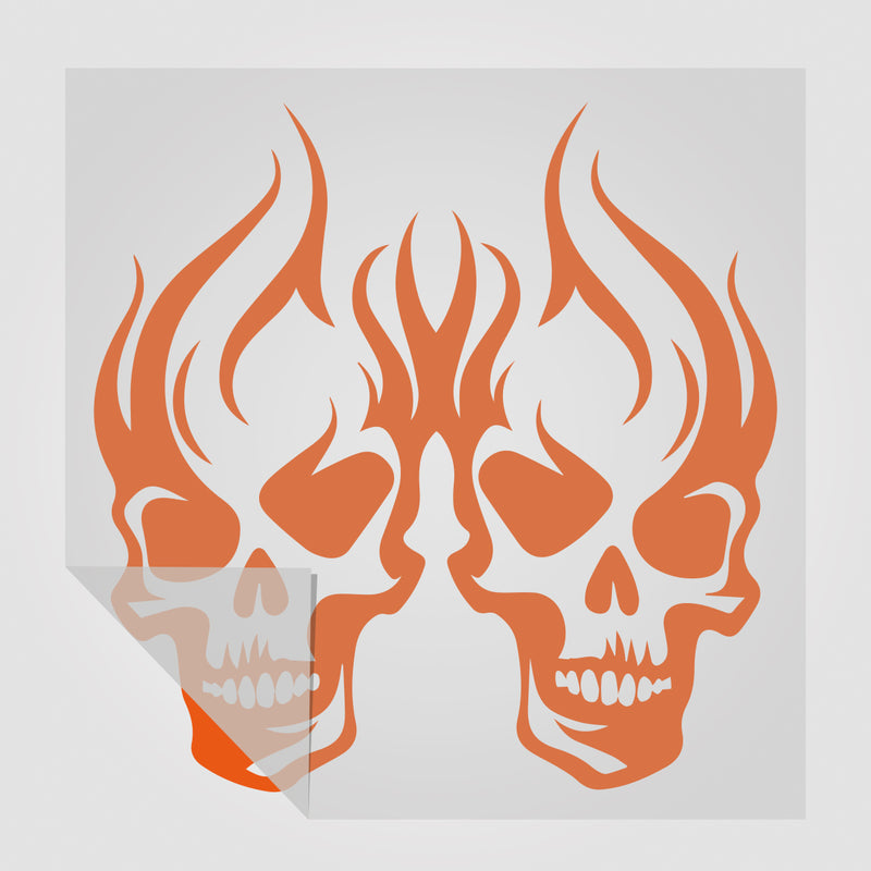 Flammende Totenkopf Sticker Duo StickyWorld Exclusive | Foliensticker