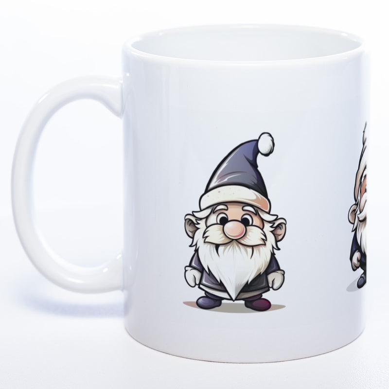 süßes Wichtelgeschenk, tolle Geschenkidee: Kaffeetasse mit Weihnachts Wichteln in der Farbe weiß