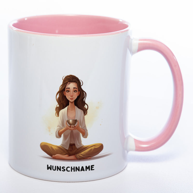 Motiv-Tasse  Yoga Ruhe-Royalty  mit Wunschnamen - Teetasse StickyWorld Exclusive spülmaschinenfest