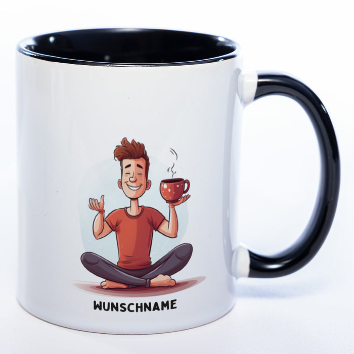Motiv-Tasse Yoga Tee-Meditator  mit Wunschnamen - Teetasse StickyWorld Exclusive spüülmaschinenfest
