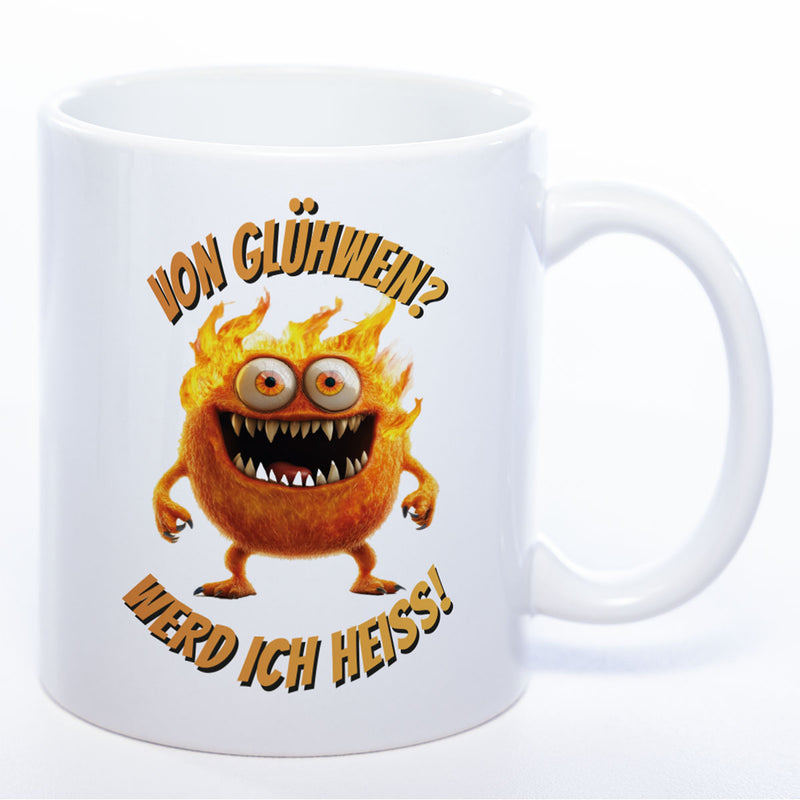 Weihnachtstasse Flammen-Monster – Von Glühwein? Werd ich heiß!