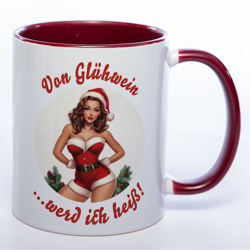 Retro-Weihnachtstasse - Von Glühwein? Werd ich heiß!