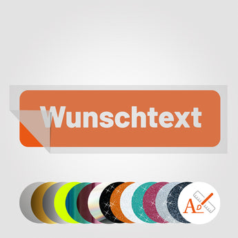 Wunschtext Sticker im BOLD-Design ECKIG in SONDERFARBEN