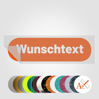 Wunschtext Sticker im BOLD-Design RUND in SONDERFARBEN