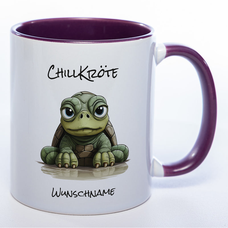Motiv - Tasse Chillkröte mit Namen - spülmaschinenfest