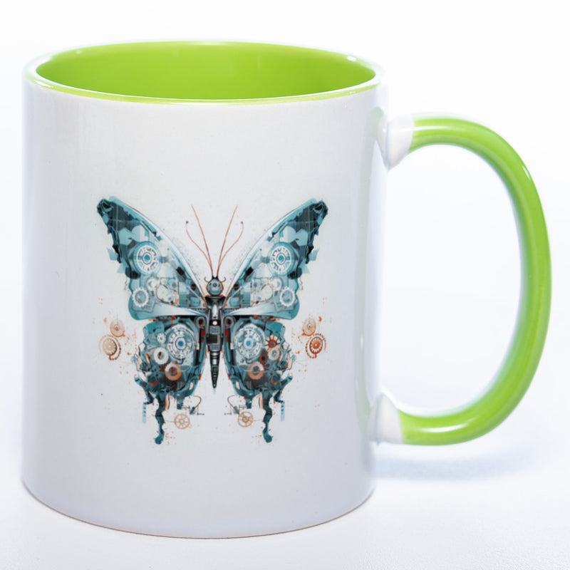 Tasse mit kunstvollem Schmetterling 2 - Kaffeetasse spülmaschinenfest