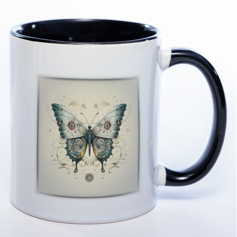Tasse mit kunstvollem Schmetterling 3 - Kaffeetasse spülmaschinenfest