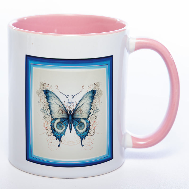 Tasse mit kunstvollem Schmetterling 4 - Kaffeetasse spülmaschinenfest
