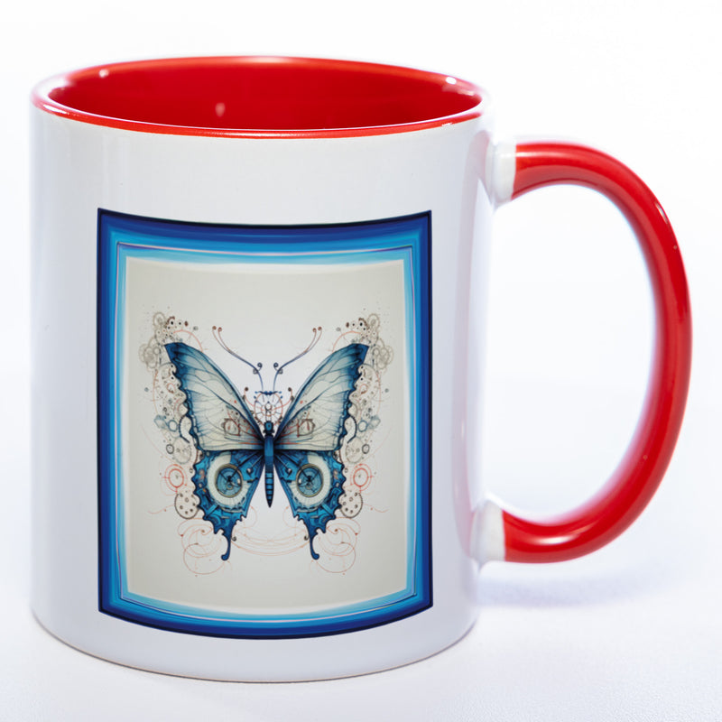 Tasse mit kunstvollem Schmetterling 4 - Kaffeetasse spülmaschinenfest