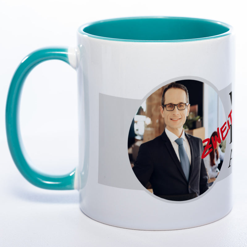 Tasse "Welt(zweit)bester Anwalt" mit Foto (HD Druck) | Jetzt selbst gestalten! spülmaschinenfest