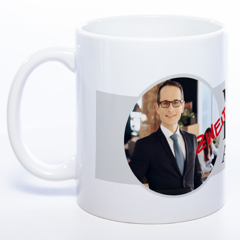 Tasse "Welt(zweit)bester Anwalt" mit Foto (HD Druck) | Jetzt selbst gestalten! spülmaschinenfest