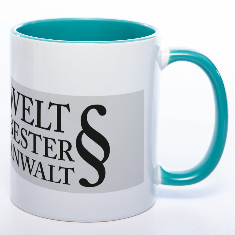 Tasse "Welt(zweit)bester Anwalt" mit Foto (HD Druck) | Jetzt selbst gestalten! spülmaschinenfest