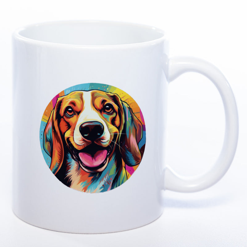 Hundetasse Beagle mit Wunschname in weiß 