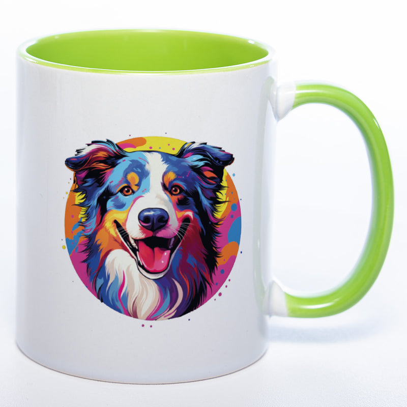 Mug Art Tasse mit Border Collie Motiv  2 & wahlweise mit NAMEN - Kaffeetasse StickyWorld Exclusive