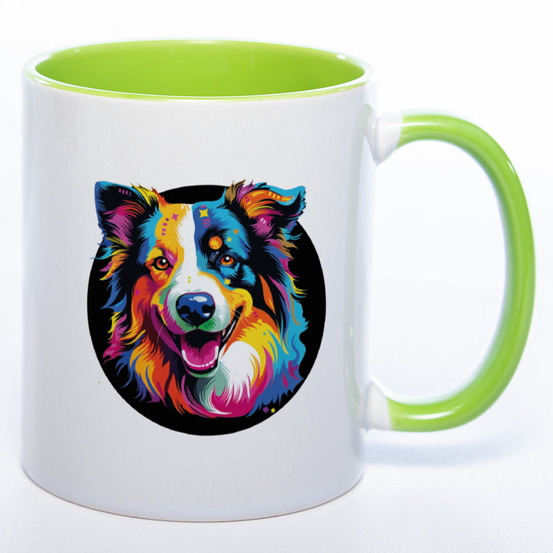 Mug Art Tasse mit Border Collie Motiv  3 & wahlweise mit NAMEN - Kaffeetasse StickyWorld Exclusive