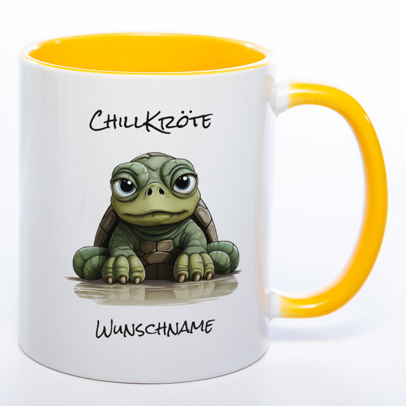 Motiv - Tasse Chillkröte mit Namen - spülmaschinenfest