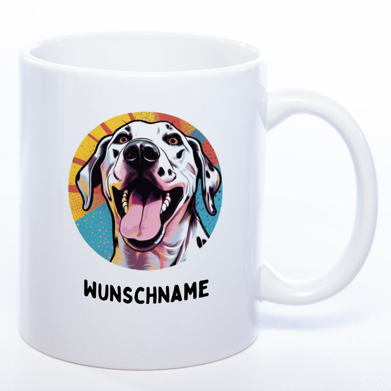 Mug Art Tasse mit Dalmatiner Motiv 2 & wahlweise mit NAME - Kaffeetasse StickyWorld Exclusive
