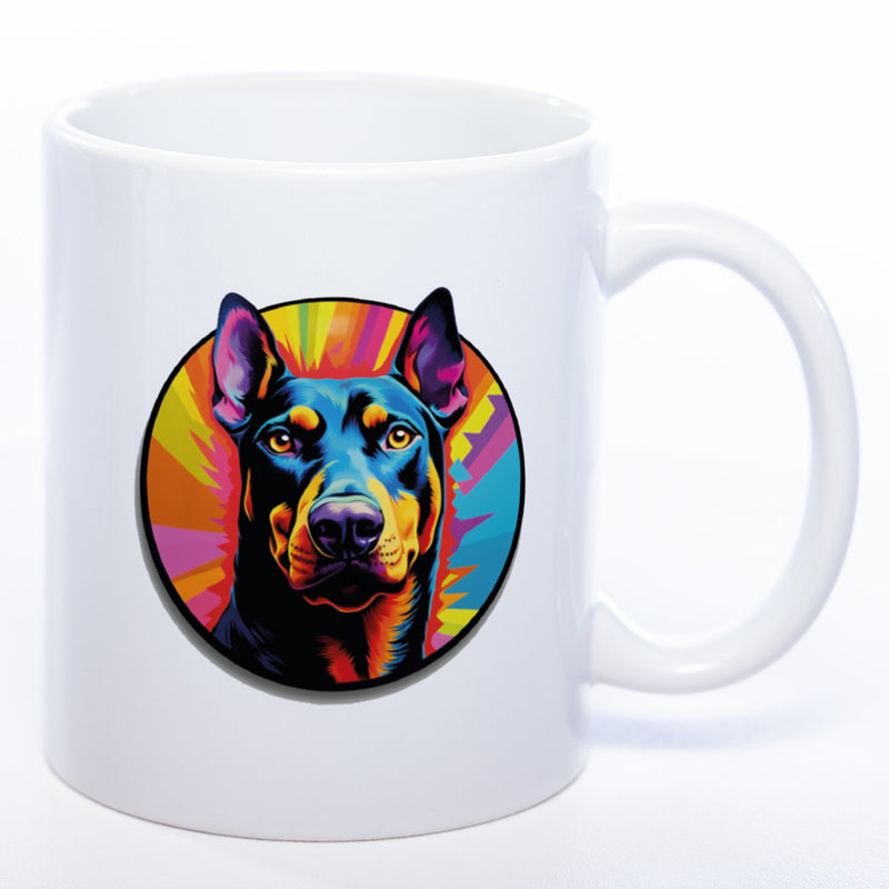 Mug Art Tasse mit Dobermann wahlweise mit NAME - Kaffeetasse StickyWorld Exclusive