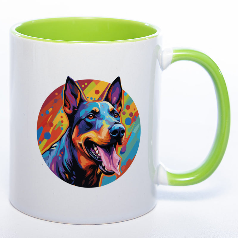 Mug Art Tasse mit Dobermann Motiv 2 wahlweise mit NAME - Kaffeetasse StickyWorld Exclusive