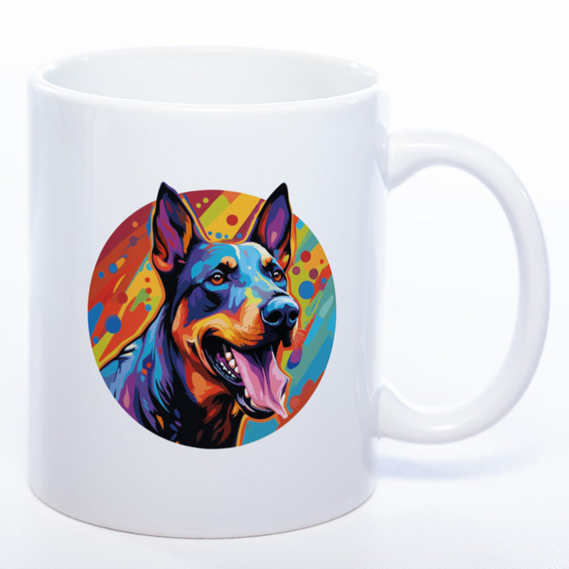 Mug Art Tasse mit Dobermann Motiv 2 wahlweise mit NAME - Kaffeetasse StickyWorld Exclusive