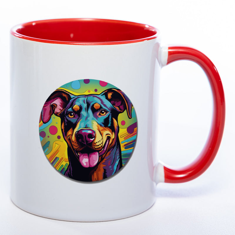 Mug Art Tasse mit Dobermann Motiv 3 wahlweise mit NAME - Kaffeetasse StickyWorld Exclusive