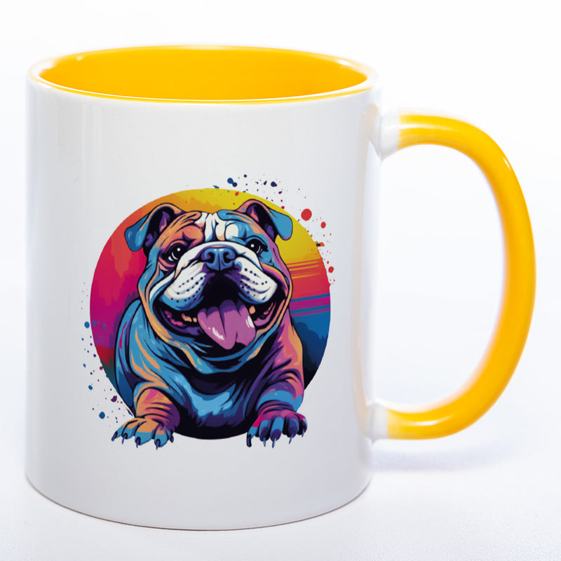 Mug Art Tasse mit Englischer Bulldogge Motiv  & wahlweise mit NAMEN - Kaffeetasse StickyWorld Exclusive