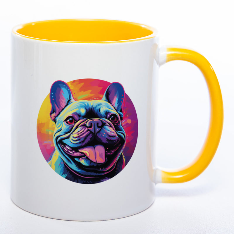 Mug Art Tasse mit Französische Bulldogge Motiv & wahlweise mit NAMEN  - Kaffeetasse StickyWorld Exclusive