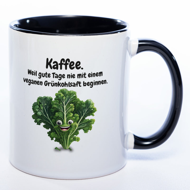 Kaffee - nie Grünkohlsaft  Tasse - lustige Kaffeetasse - spülmaschinenfest