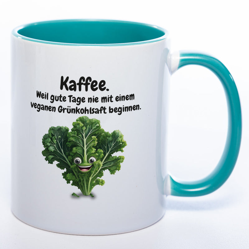 Kaffee - nie Grünkohlsaft  Tasse - lustige Kaffeetasse - spülmaschinenfest