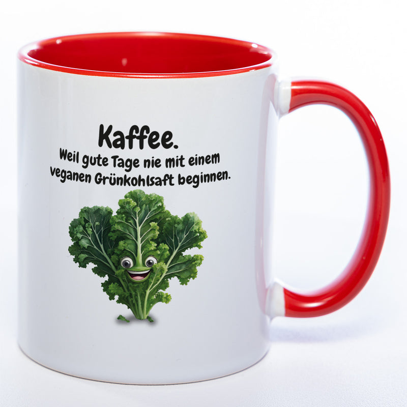 Kaffee - nie Grünkohlsaft  Tasse - lustige Kaffeetasse - spülmaschinenfest