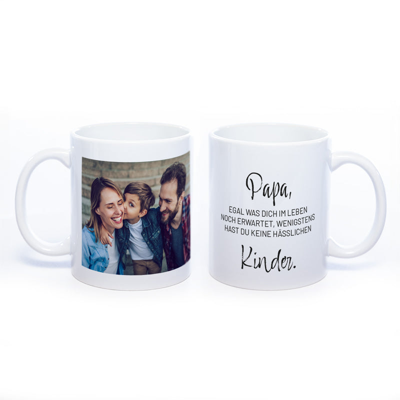 Spülmaschinenfeste Tasse "Papa" mit Foto (HD Druck) | Jetzt selbst gestalten!