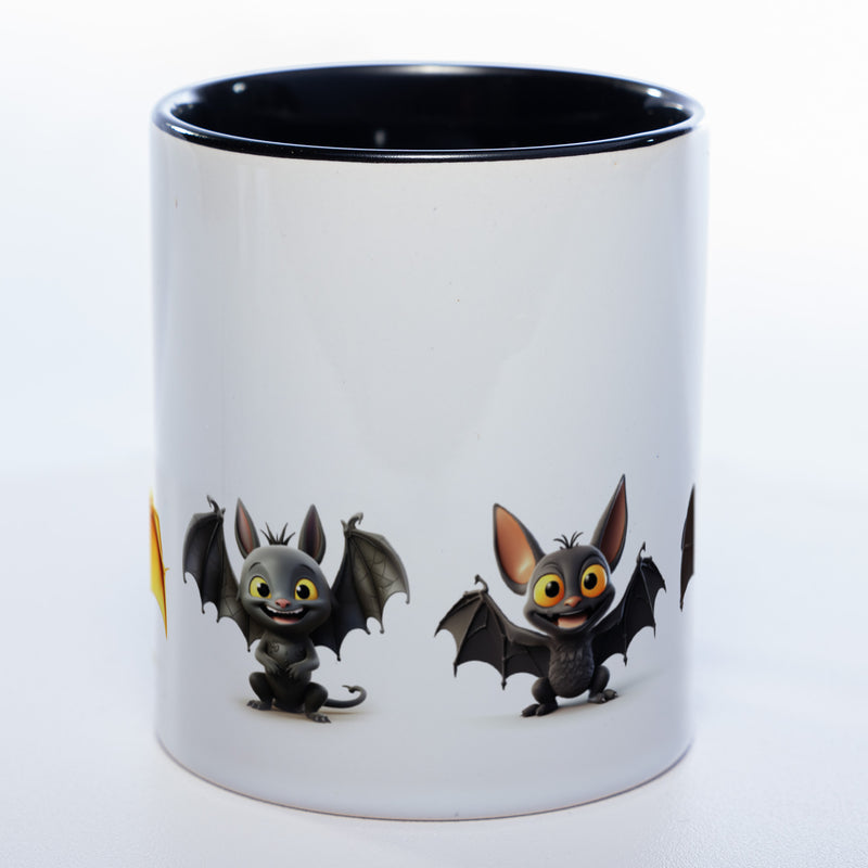 Motiv-Tasse mit süßen Fledermäusen - exclusive Kaffeetasse spülmaschinenfest