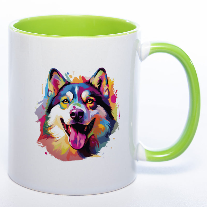 Mug Art Tasse mit Husky wahlweise mit NAME - Kaffeetasse StickyWorld Exclusive