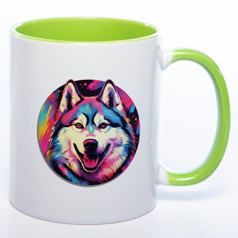 Mug Art Tasse mit Husky Motiv 4 wahlweise mit NAME - Kaffeetasse StickyWorld Exclusive