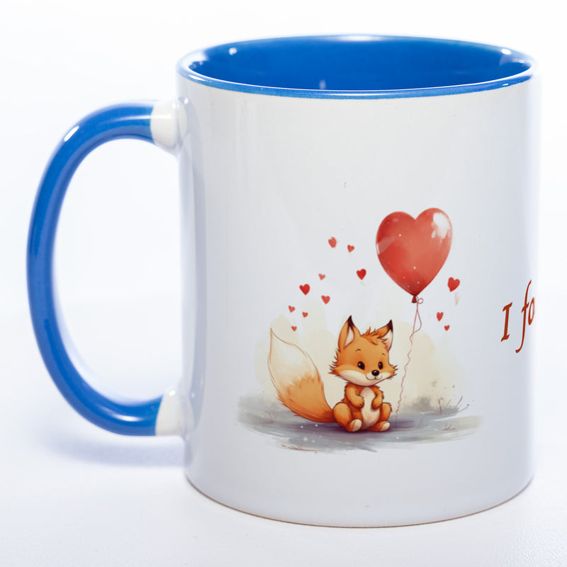 Spülmaschinenfeste Motiv-Tasse mit Spruch "I fox you" - süße Kaffeetasse in vielen Farben