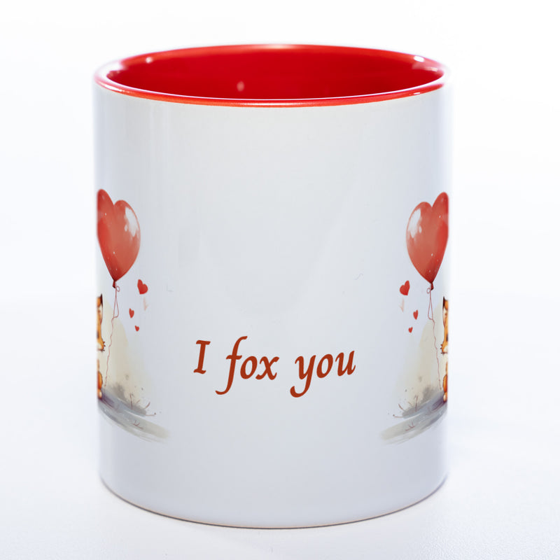 Spülmaschinenfeste Motiv-Tasse mit Spruch "I fox you" - süße Kaffeetasse in vielen Farben