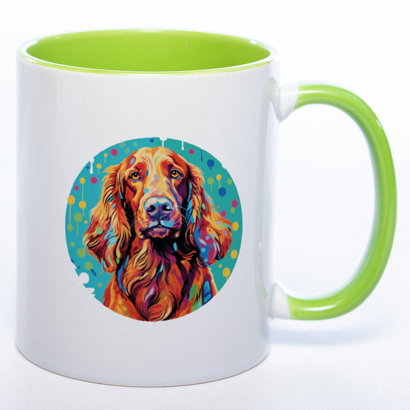 Mug Art Tasse mit Irish Setter Motiv 3 wahlweise mit NAME - Kaffeetasse StickyWorld Exclusive