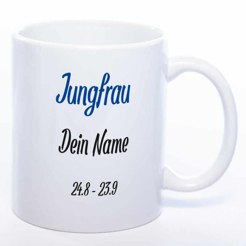 Sternzeichen -Tasse mit Namen und Geburtsdatum - spülmaschinenfest