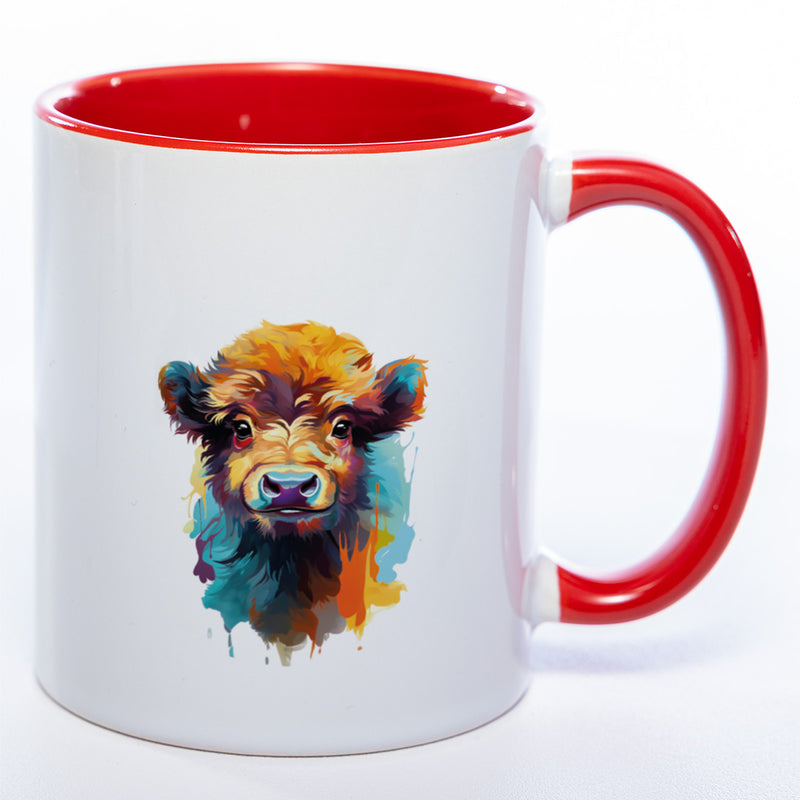 Mug Art Tasse mit Kuh Motiv  & wahlweise mit NAME - spülmaschinenfest