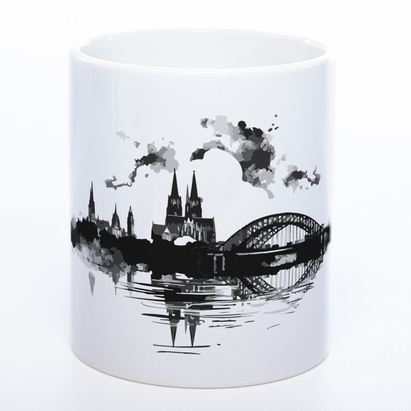 Motiv-Tasse Skyline KÖLN - mit Schriftzug KÖLN spülmaschinenfest