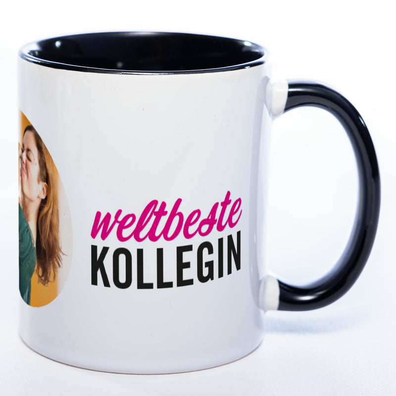 Spülmaschinenfeste Tasse "Weltbeste Kollegin" mit Foto (HD Druck) | Jetzt selbst gestalten!