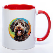 Tasse auf Wunsch mit Namen und  Lagotto Romagnolo-Motiv  rot