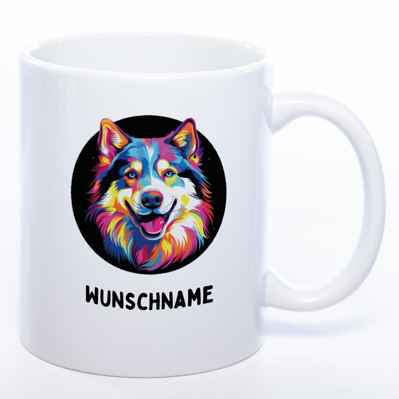 Mug Art Tasse mit Malamute Motiv 2 wahlweise mit NAME - Kaffeetasse StickyWorld Exclusive