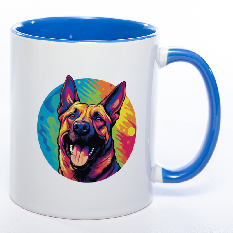 Mug Art Tasse mit Malinois Motiv 2 wahlweise mit NAME - Kaffeetasse StickyWorld Exclusive