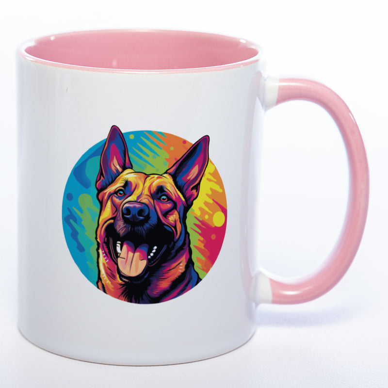Mug Art Tasse mit Malinois Motiv 2 wahlweise mit NAME - Kaffeetasse StickyWorld Exclusive