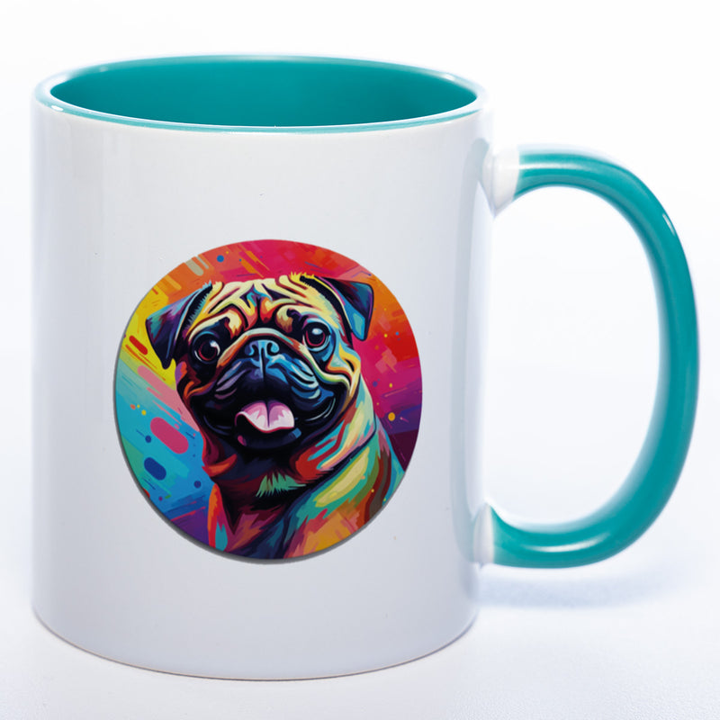 Mug Art Tasse mit Mops & wahlweise mit NAMEN - Kaffeetasse StickyWorld Exclusive