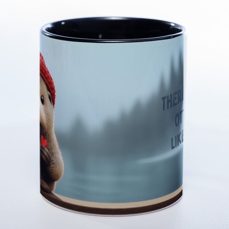 Spülmaschinenfeste Motiv-Tasse mit Otter Motiv 2 und 2 Liebessprüchen zur Auswahl - süße Kaffeetasse