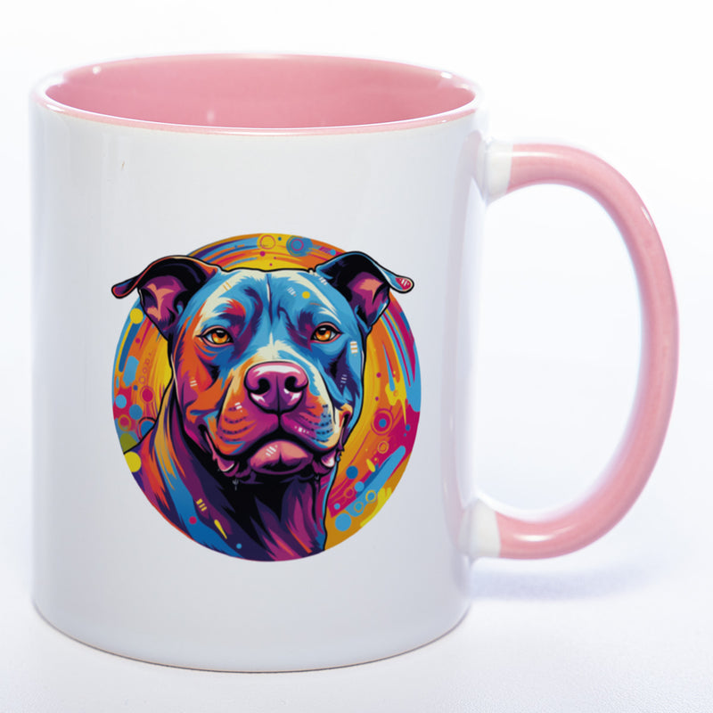 Mug Art Tasse mit Pitbull wahlweise mit NAME - Kaffeetasse StickyWorld Exclusive